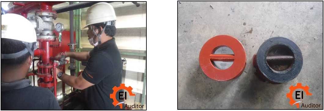 เปลี่ยน check valve เมื่อพบว่าอุปกรณ์ชำรุด