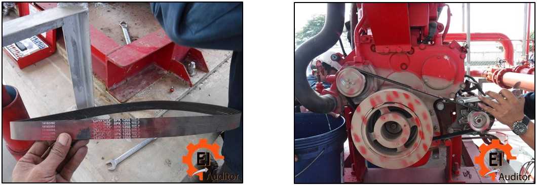 เปลี่ยนสายพาน Engine fire pump