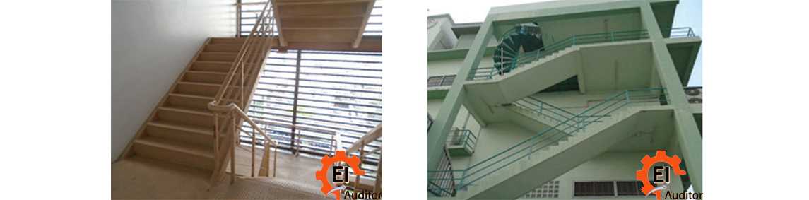 ตรวจสอบบันไดหนีไฟและทางหนีไฟ