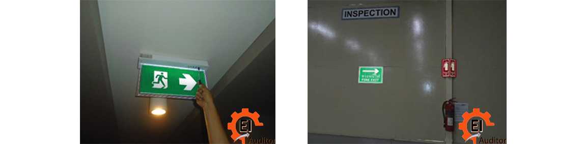 ตรวจสอบสมรรถนะเครื่องหมายและไฟป้ายทางออกฉุกเฉิน