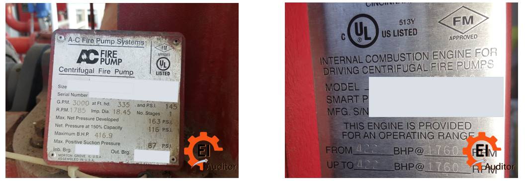 AC-Fire pump Name Plate